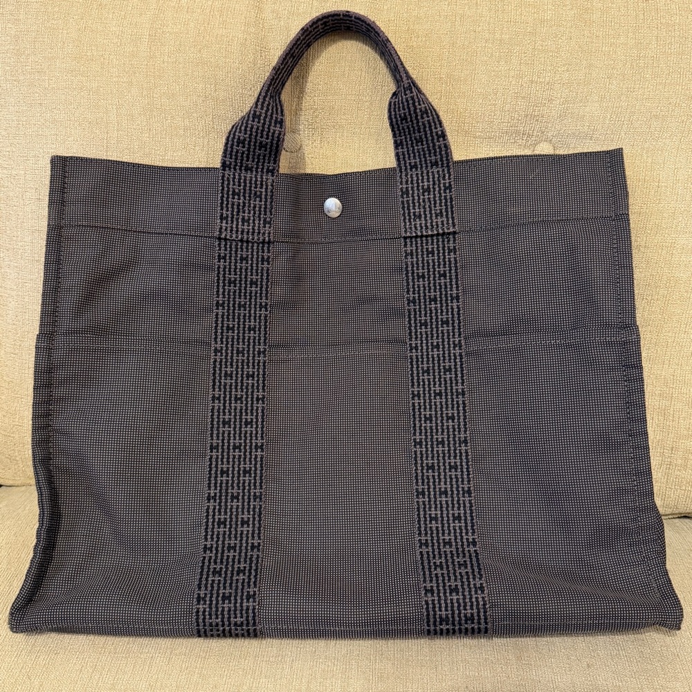Vintage Hermes Tote Toile Herline GM